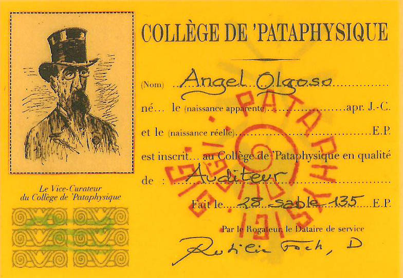 Carnet Patafísico del Auditeur Ángel Olgoso